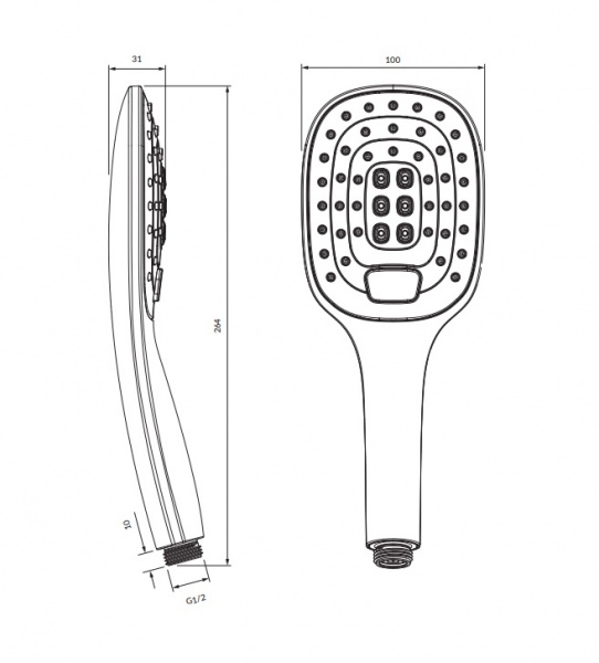 Душевая лейка Omnires Davis DAVIS-RCRB хром/белый фото