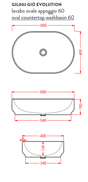 Накладная раковина Artceram Gio Evolution GIL003 01 00bi*0 фото