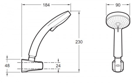 Душевая лейка со шлангом Jacob Delafon Citrus E12904-CP фото