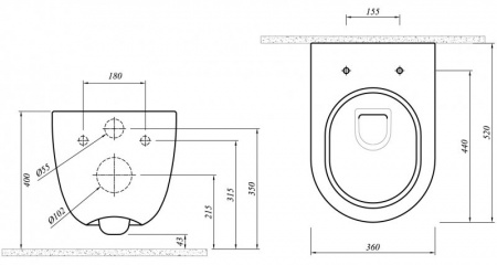 Унитаз подвесной Cezares Zero CZR-370 фото