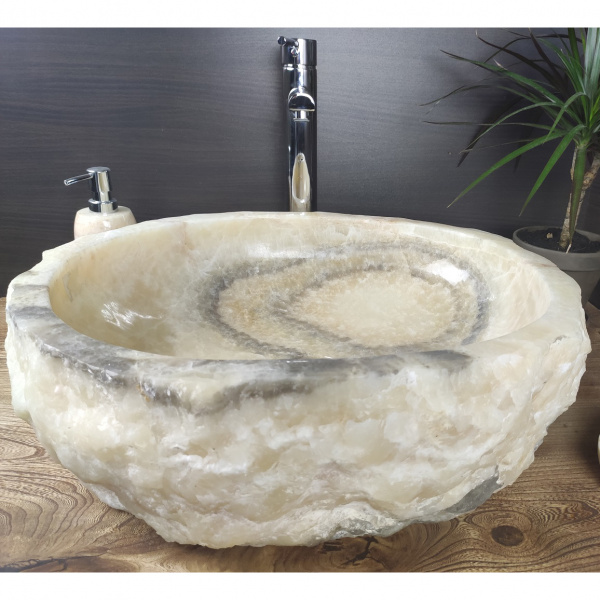 Накладная раковина из оникса Indo Erozy Бавиан Grey EO-00055 фото