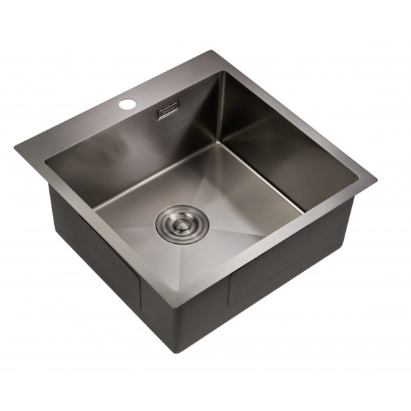 Мойка для кухни из нержавеющей стали Milacio Denia 51 MC.77489 51x51 вороненая сталь фото
