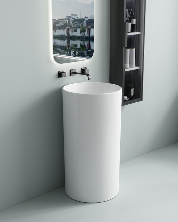 Напольная раковина SantiLine SL-4014MW 45x45 белая матовая фото