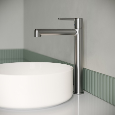 Высокий смеситель для раковины Iddis Aiger AIGBC01i01 хром матовый фото