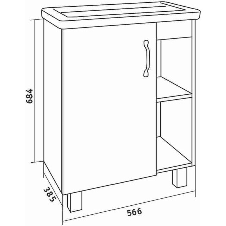 Тумба под раковину Grossman Флай 60 106001 белая фото