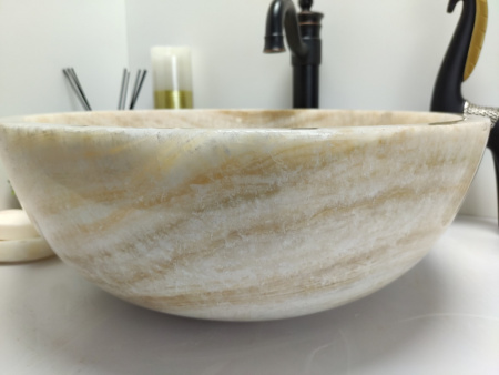 Накладная раковина из оникса Indo Bowl Yellow Medium TinLip BO-00505 фото