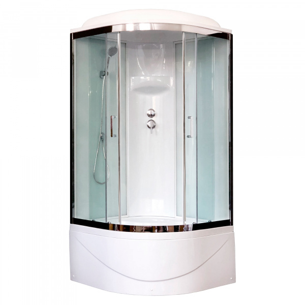 Душевая кабина Royal Bath ВК RB100BK6-WT-CH 100x100 фото