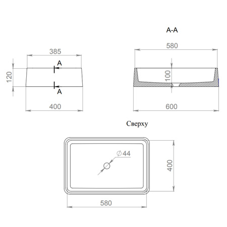 Накладная раковина Salini Gloria 1102207M 59x39 белая матовая фото
