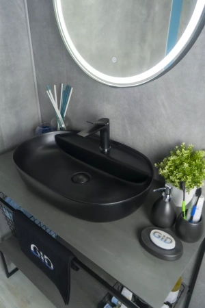 Накладная раковина GID Bm1346 61x41 черная матовая фото