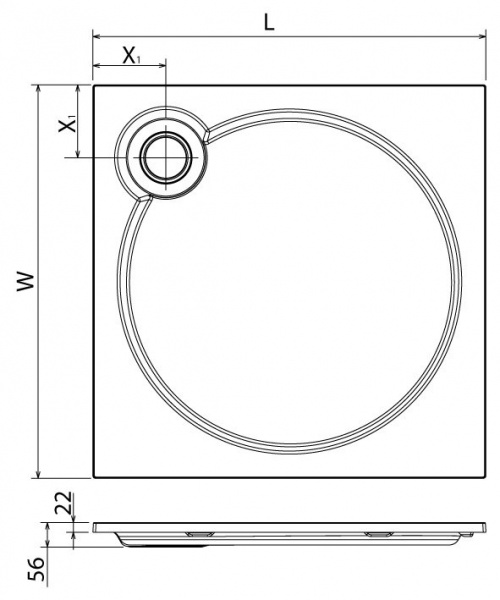 Поддон для душа Cezares Tray TRAY-S-A-90-56-W 90х90 фото