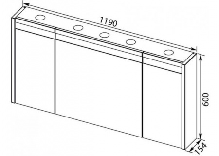 Зеркало-шкаф Aquanet Лайн 120 00164935 фото