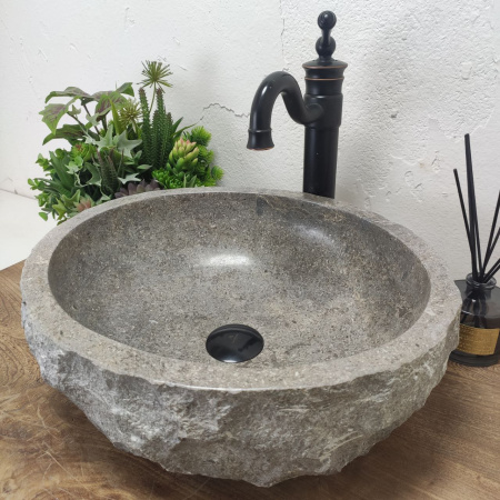 Накладная раковина из мрамора Erozy Grey EM-01376 (45*40*15) фото