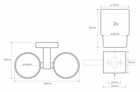 Стакан двойной для зубных щеток Beta Beta 132110022 фото