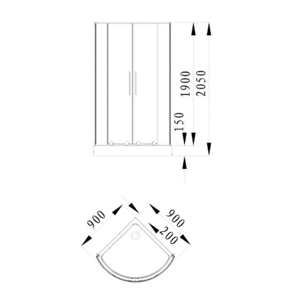 Душевой уголок Alvaro Banos TOLEDO S90.20 Cromo фото