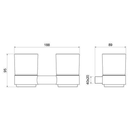 Двойной стакан для зубных щеток Timo Luiro 18534/03 Черный фото