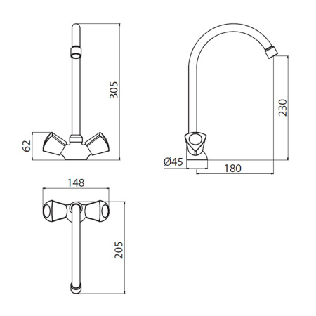 Смеситель для кухни H2O by Damixa Object HFON00000 фото