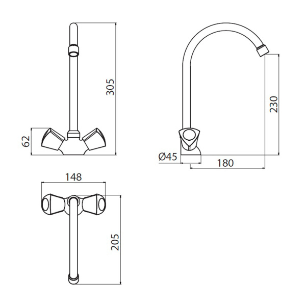 Смеситель для кухни H2O by Damixa Object HFON00000 фото