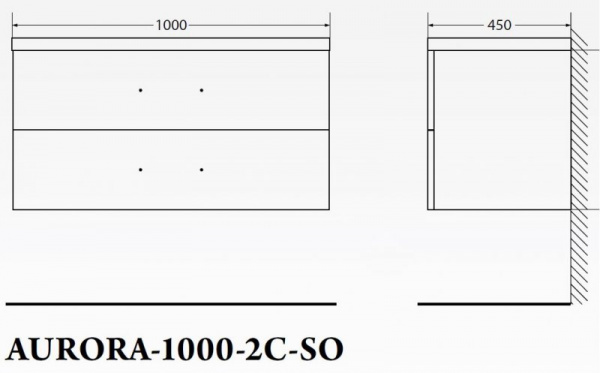 Тумба под раковину Belbagno Aurora AURORA-1000-2C-SO-RT Rovere Tabacco фото