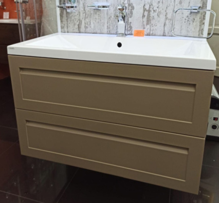 Тумба с раковиной подвесная Art&Max Platino AM-Platino-900-2C-SO-CM 90 см капучино фото