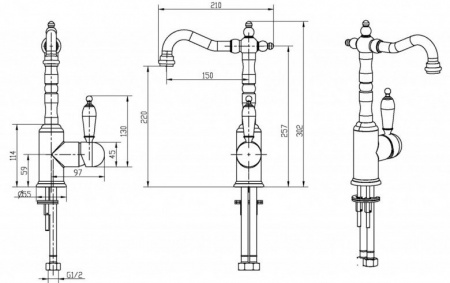 Высокий смеситель для раковины Boheme Provanse 362 фото