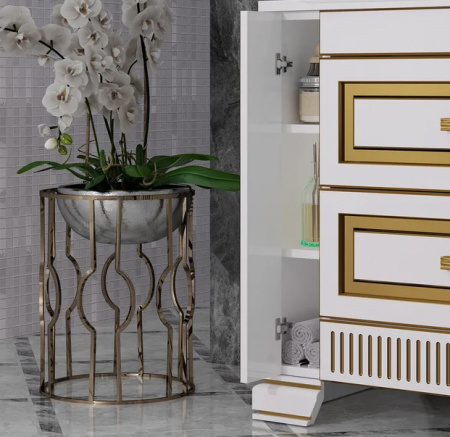 Тумба с раковиной Opadiris Оникс 100 00-00003548 с золотой патиной фото