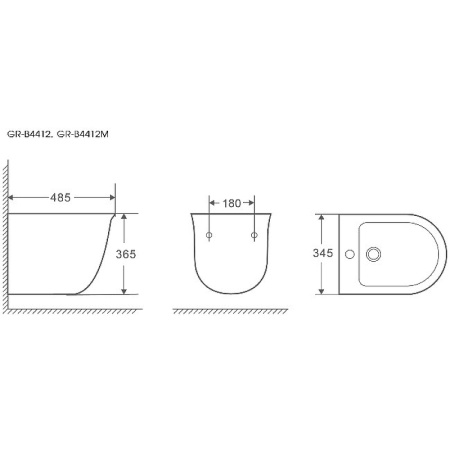 Биде подвесное Grossman GR-В4412 белый глянец фото