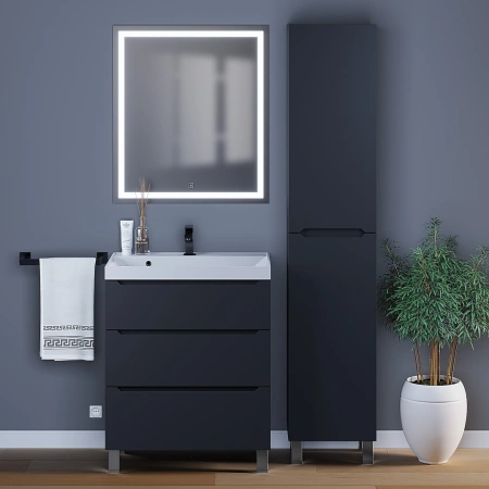 Тумба под раковину напольная Uperwood Tanos 70 291020333 черная матовая фото