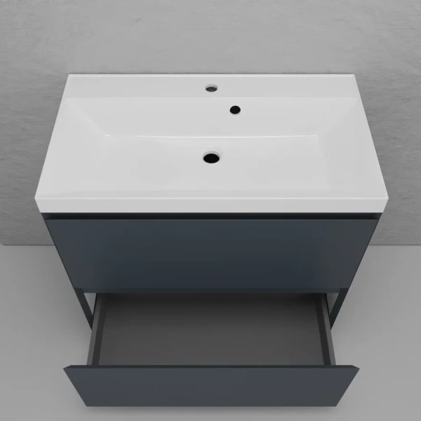 Тумба напольная под раковину Style Line Манхэттен 80 ЛС-00002372 графит фото