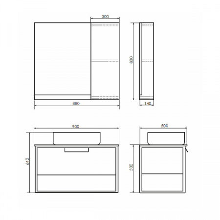 Зеркало-шкаф Comforty Кёльн-90 дуб темный фото