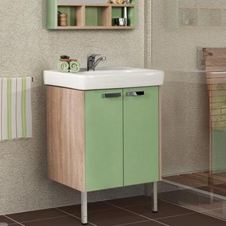 Тумба под раковину Акватон Йорк 60 1A170201YOAJ0 салатовый/дуб сонома фото