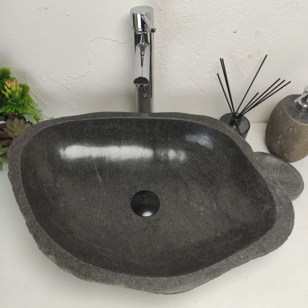 Накладная раковина из речного камня RS01390 (59*46*13) фото