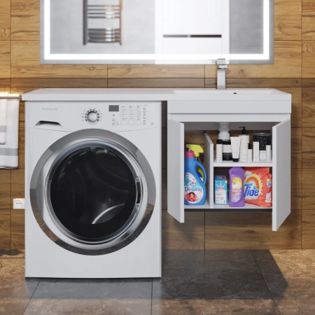 Тумба под стиральную машину Uperwood Magenta 5930205159 белая матовая фото