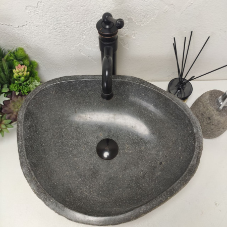 Накладная раковина из речного камня RS01527 (49*39*15) d3 фото