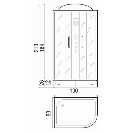 Душевая кабина River Desna 100/80/26 МТ R фото