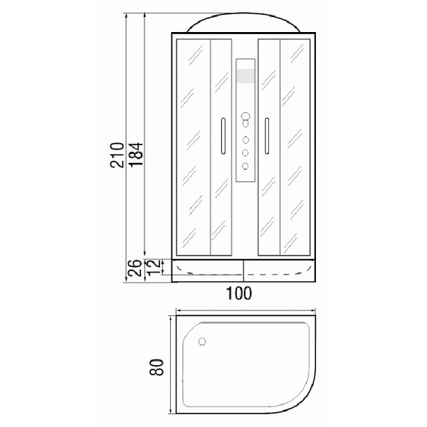 Душевая кабина River Desna 100/80/26 МТ L фото