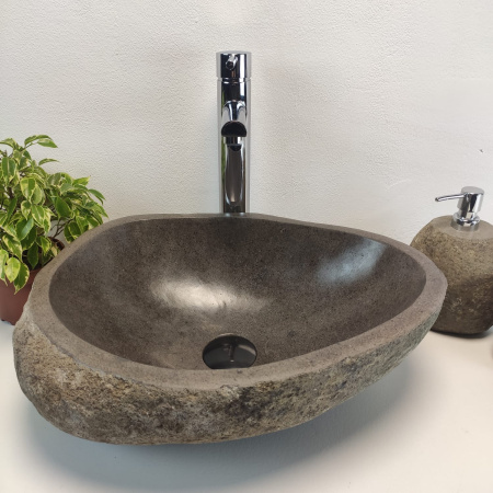 Накладная раковина из речного камня RS0933 (50*35*15) фото