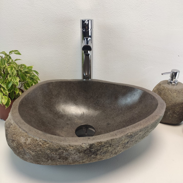 Накладная раковина из речного камня RS0933 (50*35*15) фото