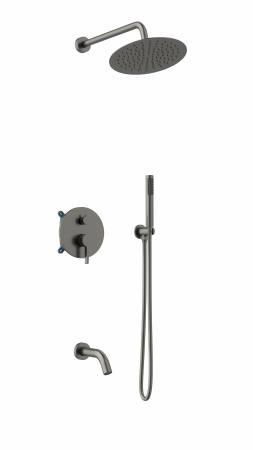 Душевая система скрытого монтажа Vincea Villa VSFW-1VL3GM вороненая сталь фото