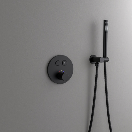 Душевая система скрытого монтажа с термостатом Timo Saona SX-2370/03SM черная матовая фото