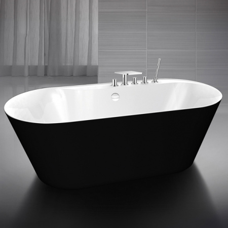 Акриловая ванна BelBagno BB14-NERO/BIA 178х84 фото