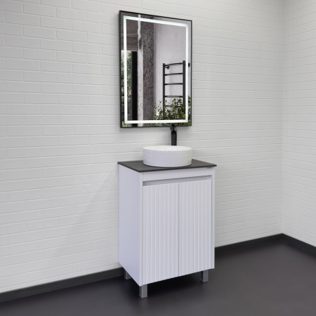 Тумба с раковиной Comforty Двина 60НД 00-00019598 белая матовая фото