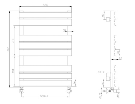 Водяной полотенцесушитель Boheme Venturo 720-B фото