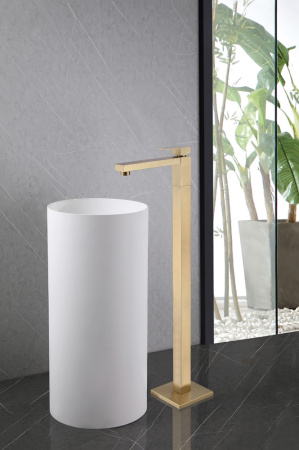 Напольный смеситель для раковины Abber Daheim AF8241G золото матовое фото