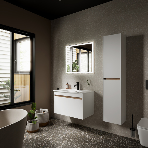 Тумба под раковину Sancos Smart SM80W белый глянец фото