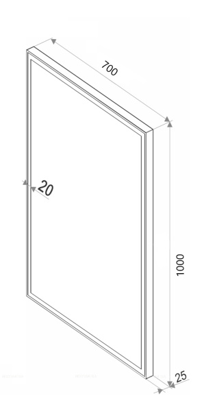 Зеркало SINTESI KANTO BLACK 70 с LED-подсветкой  700х1000 SIN-SPEC-KANTO-black-70 фото