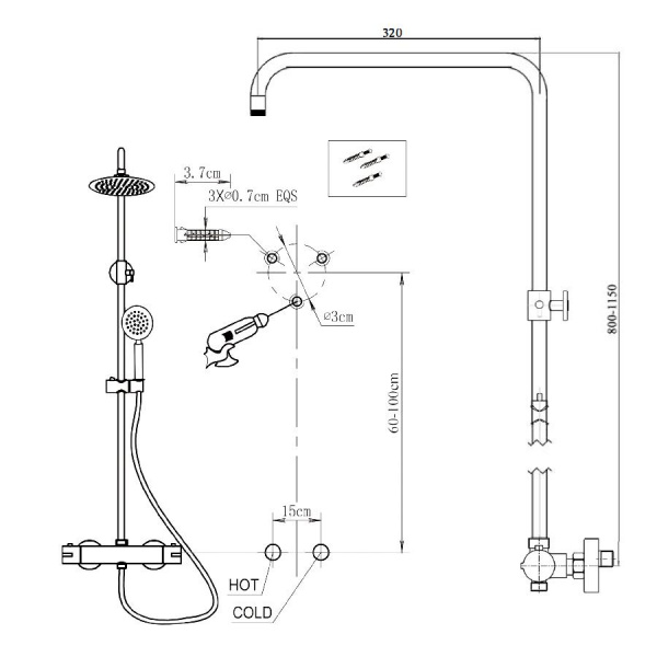 Душевая система (стойка) Alvaro Banos Toledo Termo фото