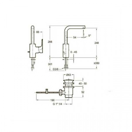 Смеситель для раковины Jacob Delafon Aleo E72278-CP фото