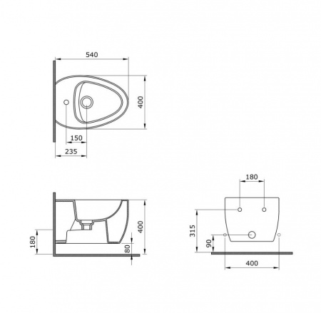 Биде подвесное Bocchi Etna 1117-005-0120 черное фото