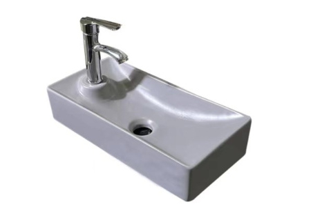 Раковина маленькая в туалет SantiLine SL-2009RMG cерая матовая фото