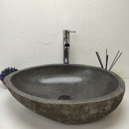 Накладная раковина из речного камня RS01181 (56*41*15) фото